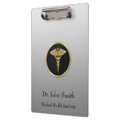 Porte-bloc Caducée Médicale professionnel d'or - porte - bloc (Gauche)