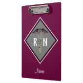 Porte-bloc Caducée personnalisé de RN d'infirmier autorisé (Gauche)