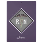 Porte-bloc Caducée personnalisé de RN d'infirmier autorisé (Dos)