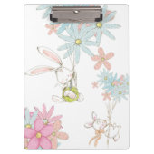 Porte-bloc Cahier de notes avec des lapins mignons et des fle (Devant)