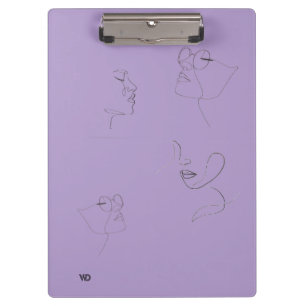 Porte-bloc Cahier de style esquisse violet – Couverture rigid