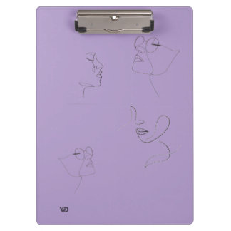 Porte-bloc Cahier de style esquisse violet – Couverture rigid