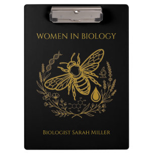 Porte-bloc Cahier Spirale Biologie Bee & ADN Doré