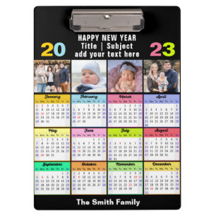 Porte-bloc Calendrier 2023 Personnalisé Famille 4 Photo Moder