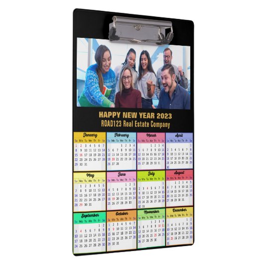 Porte-bloc Calendrier Gold Script 2023 Photo d'entreprise per (Swatch)