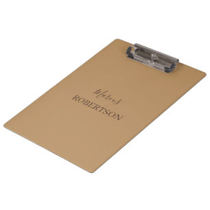 Porte-bloc Calligraphie monogramme marron minimaliste profess