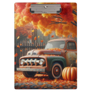 Porte-bloc Camion de ferme rustique/vintage d'automne