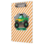Porte-bloc Camion Monster Vert, Drapeau À damiers; Bande Oran (Gauche)