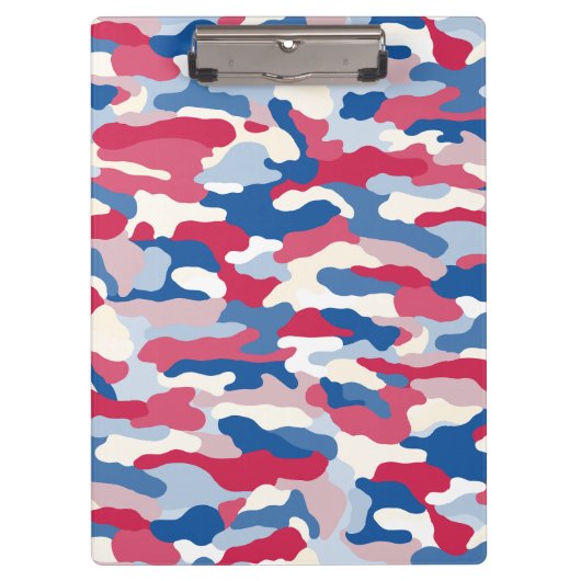 Porte-bloc Camouflage rouge blanc et bleu (Devant)