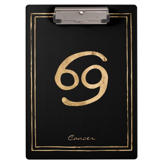 Porte-bloc Cancer le crabe martelé or stylisé astrologie (Devant)
