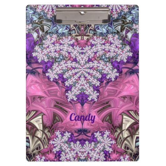 Porte-bloc CANDY ~ FLORAL! ~ Rose violet blanc et bleu ~ (Devant)