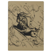 Porte-bloc Capricorne Constellation Hevelius 1690 sur Taupe (Dos)