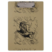 Porte-bloc Capricorne Constellation Hevelius 1690 sur Taupe (Devant)