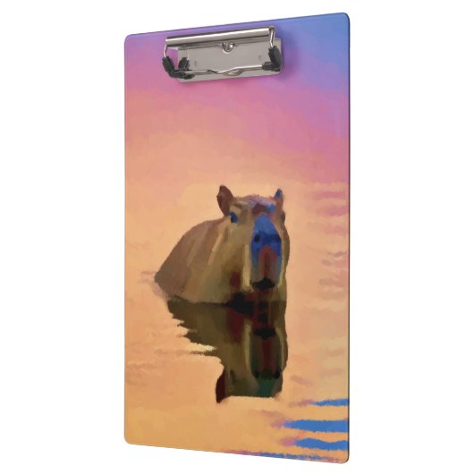 Porte-bloc Capybara Émergée d'un lac paisible (Gauche)