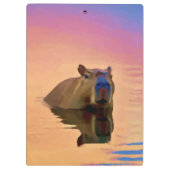 Porte-bloc Capybara Émergée d'un lac paisible (Dos)