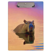 Porte-bloc Capybara Émergée d'un lac paisible (Devant)