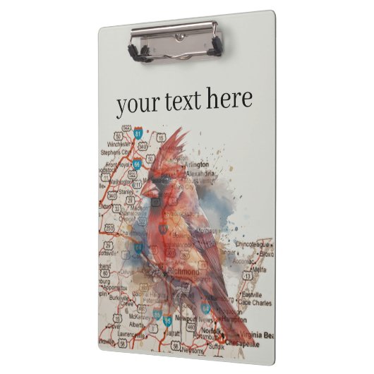 Porte-bloc Cardinal on Virginia Road Map personnalisable (Gauche)