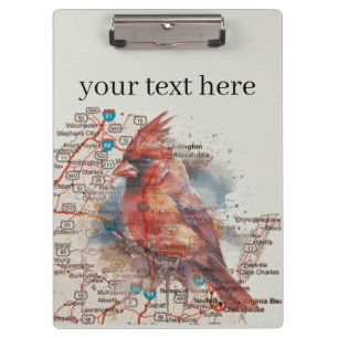 Porte-bloc Cardinal sur la carte routière de Virginie Art à l