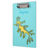 Porte-bloc Caricature amusante de dragon de mer feuillu (Gauche)