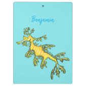 Porte-bloc Caricature amusante de dragon de mer feuillu (Dos)