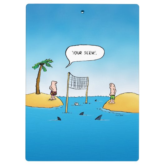 Porte-bloc Caricature amusante de Shark Volleyball (Dos)