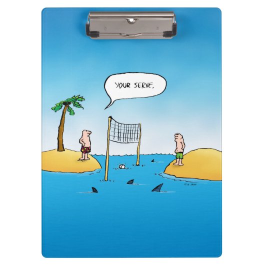 Porte-bloc Caricature amusante de Shark Volleyball (Devant)