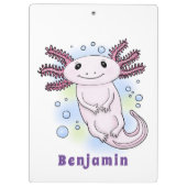 Porte-bloc Caricature axolotl rose adorable (Dos)