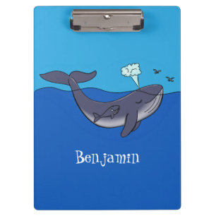 Porte-bloc Caricature de baleine mignonne et de baleine de ve
