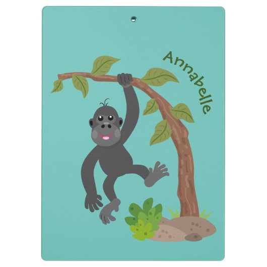 Porte-bloc Caricature de bébé gorille joyeux (Dos)