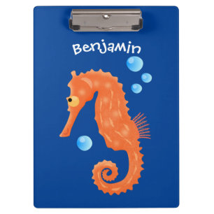 Porte-bloc Caricature de bulles d'hippocampe orange