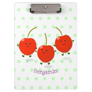 Porte-bloc Caricature de cerises rouges à sauter mûr