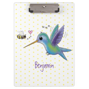 Porte-bloc Caricature de colibri d'abeille mignonne