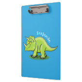 Porte-bloc Caricature de dinosaure de triceratops vert mignon (Gauche)