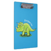 Porte-bloc Caricature de dinosaure de triceratops vert mignon (Swatch)