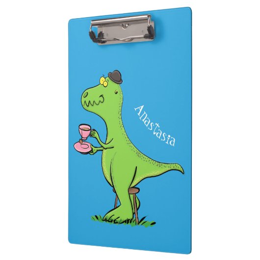 Porte-bloc Caricature de dinosaure vert t rex (Gauche)