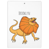 Porte-bloc Caricature de lézard à col frisé orange (Dos)