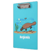 Porte-bloc Caricature de natation de Cute platypus (Gauche)