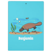 Porte-bloc Caricature de natation de Cute platypus (Dos)