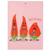 Porte-bloc Caricature de piments chantants mignons (Dos)