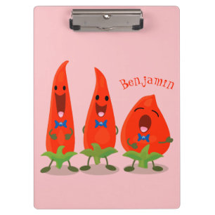 Porte-bloc Caricature de piments chantants mignons