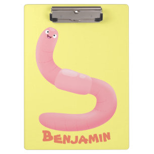 Porte-bloc Caricature de vers de terre rose joli