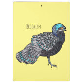 Porte-bloc Caricature d'oiseau de faisan paon de Bornéo (Dos)