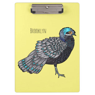 Porte-bloc Caricature d'oiseau de faisan paon de Bornéo