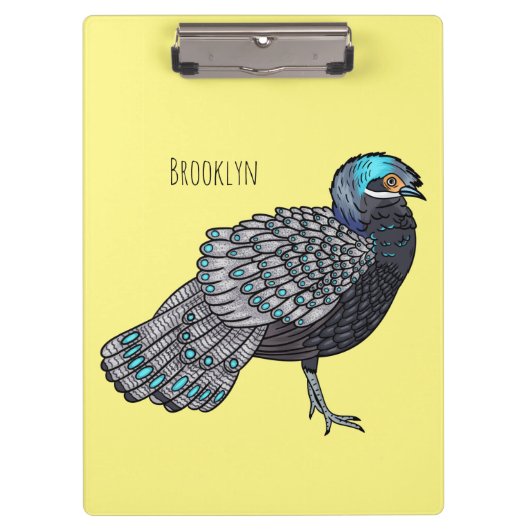 Porte-bloc Caricature d'oiseau de faisan paon de Bornéo (Devant)