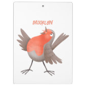 Porte-bloc Caricature d'oiseau rouge chantant mignon (Dos)
