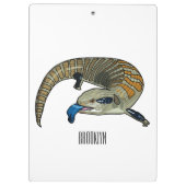 Porte-bloc Caricature en bleu (Dos)