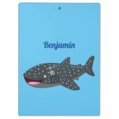 Porte-bloc Caricature joli requin baleine joyeux (Dos)