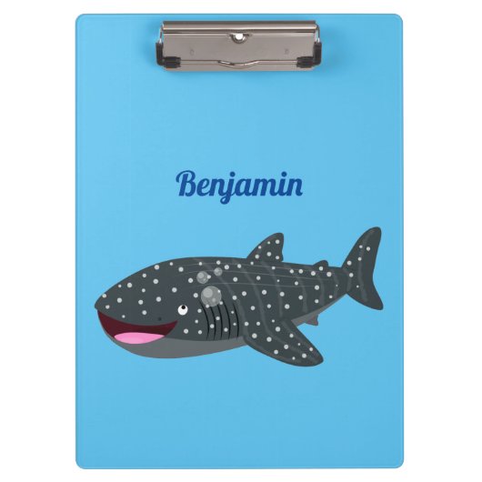 Porte-bloc Caricature joli requin baleine joyeux (Devant)