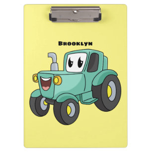 Porte-bloc Caricature joli tracteur vert joyeux