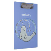 Porte-bloc Caricature joyeux de phoque et de poisson bleu (Swatch)